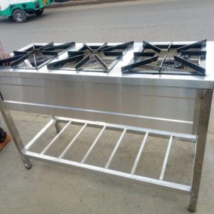 Stainless steel three burner cooker